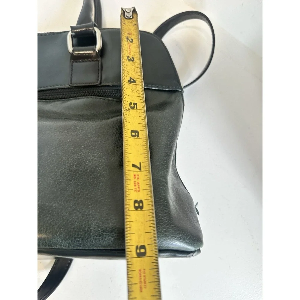 Giani Bernini Womens Forest Green & Black Buckle Hand Bag‎ Soft Leather